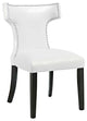 White Curve Dining Chair Vinyl Set of 2