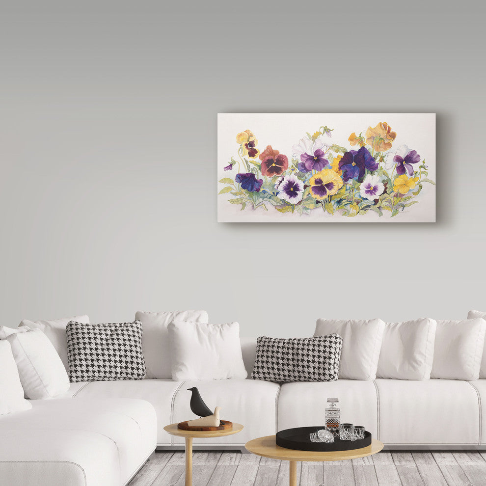 Joanne Porter 'Pansies Faces' Canvas Art, 32"x16"