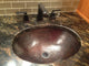 19" Rustic Oval Copper Bathroom Sink Dual Mount, Daisy Drain Inlcuded