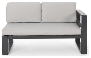 Queena Outdoor Aluminum Sofa Sectional with Coffee Table