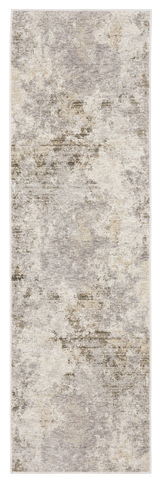 Noble Muted Abstract Ivory/ Beige Indoor Area Rug, Ivory, 2'3"x7'6"