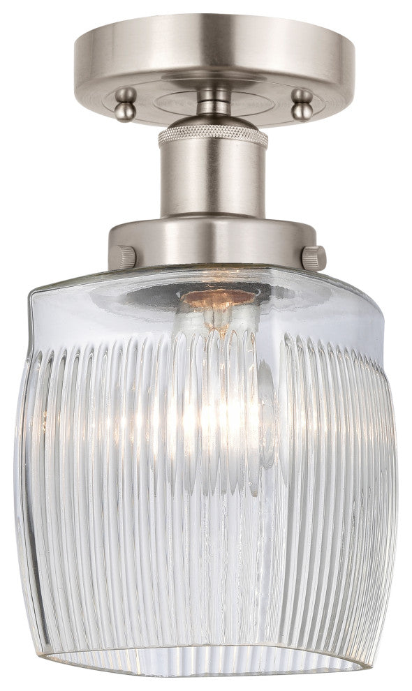 Colton 1-Light 6" Semi-Flush Mount Brushed Satin Nickel