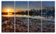 Vancouver Downtown in Morning, Landscape Canvas Print, 48"x28", 4 Panels
