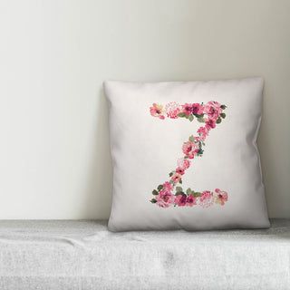 Floral Pattern Monogram Z 18x18 Indoor/Outdoor Pillow