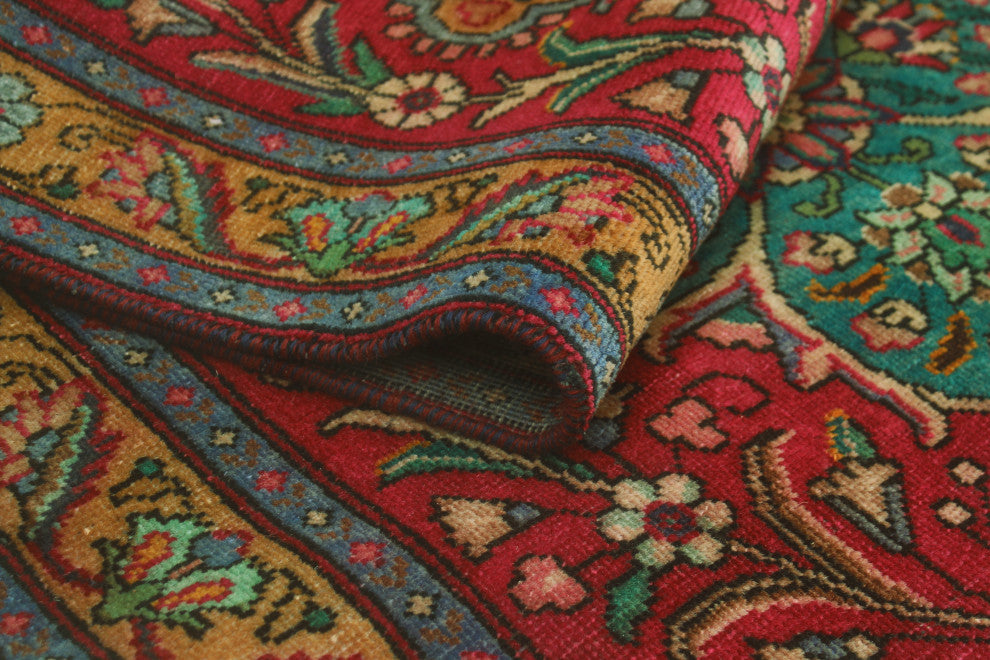 Fine Vintage Distressed Adrienne Red/Ivory Runner, 3'0 x 11'2