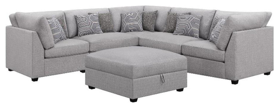 Coaster Cambria 6-piece Fabric Upholstered Modular Sectional Gray