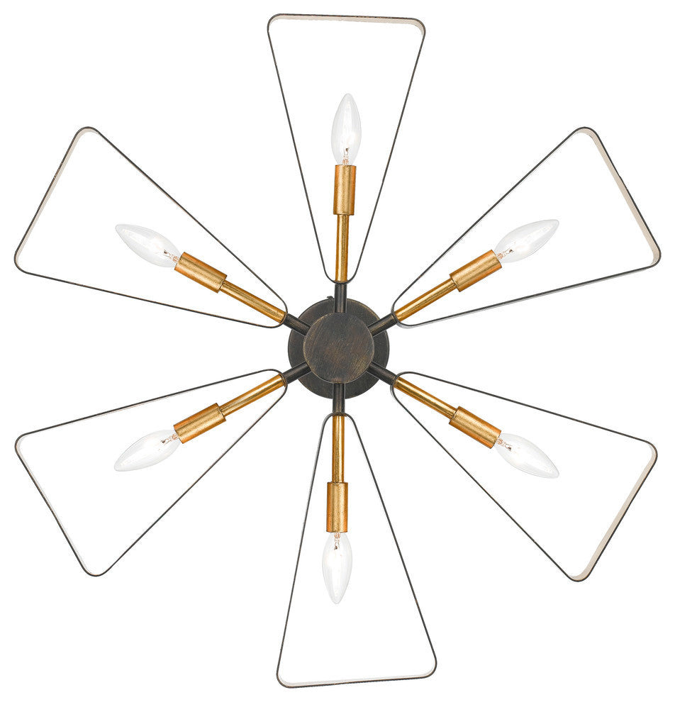 Luna 6 Light Bronze & Gold Chandelier