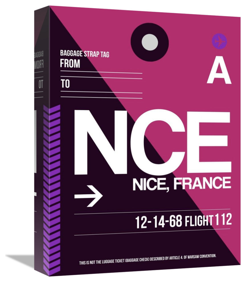 "NCE Nice Luggage Tag 1" Fine Art Print