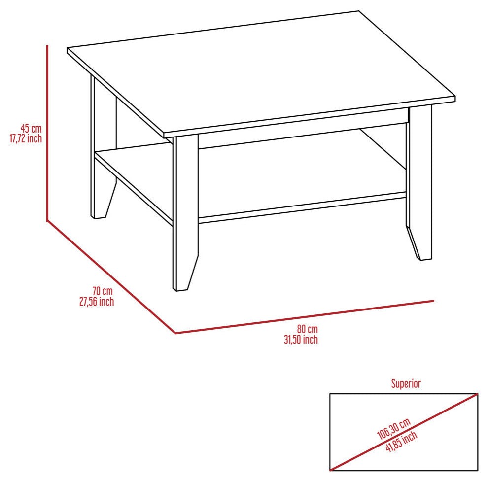 DEPOT E-SHOP Sahara 32" Wide Coffee Table, Black