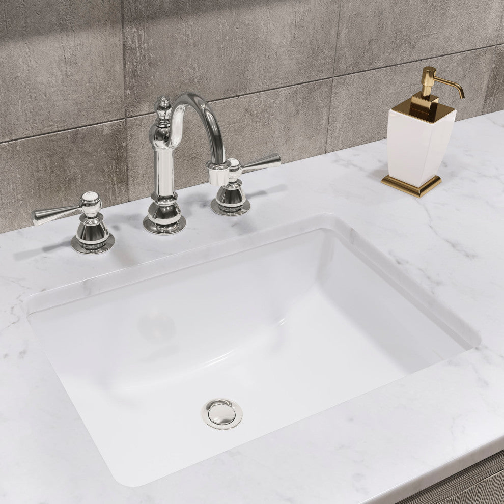 Hugo 72 Double Sink White Marble Vanity, Gray Oak With Hook Faucets and Mirrors