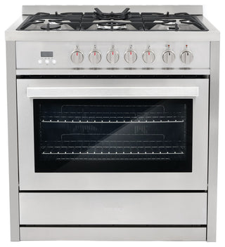 4-Piece, 36" Range, 36" Island Range Hood, 24" Dishwasher and Refrigerator