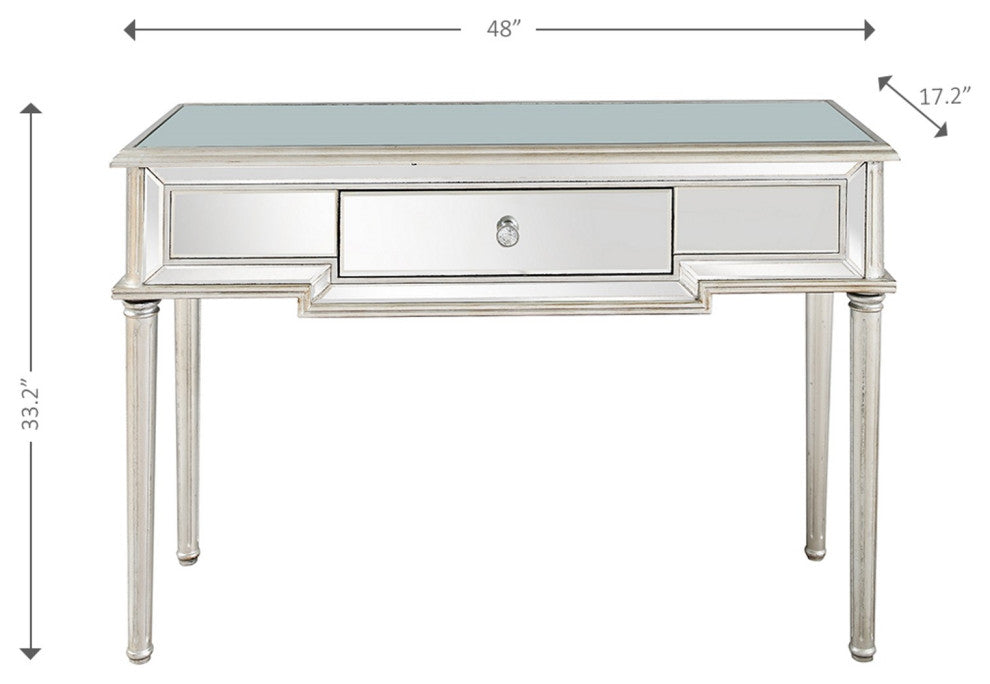 Silver Leaf Antiqued Console Table