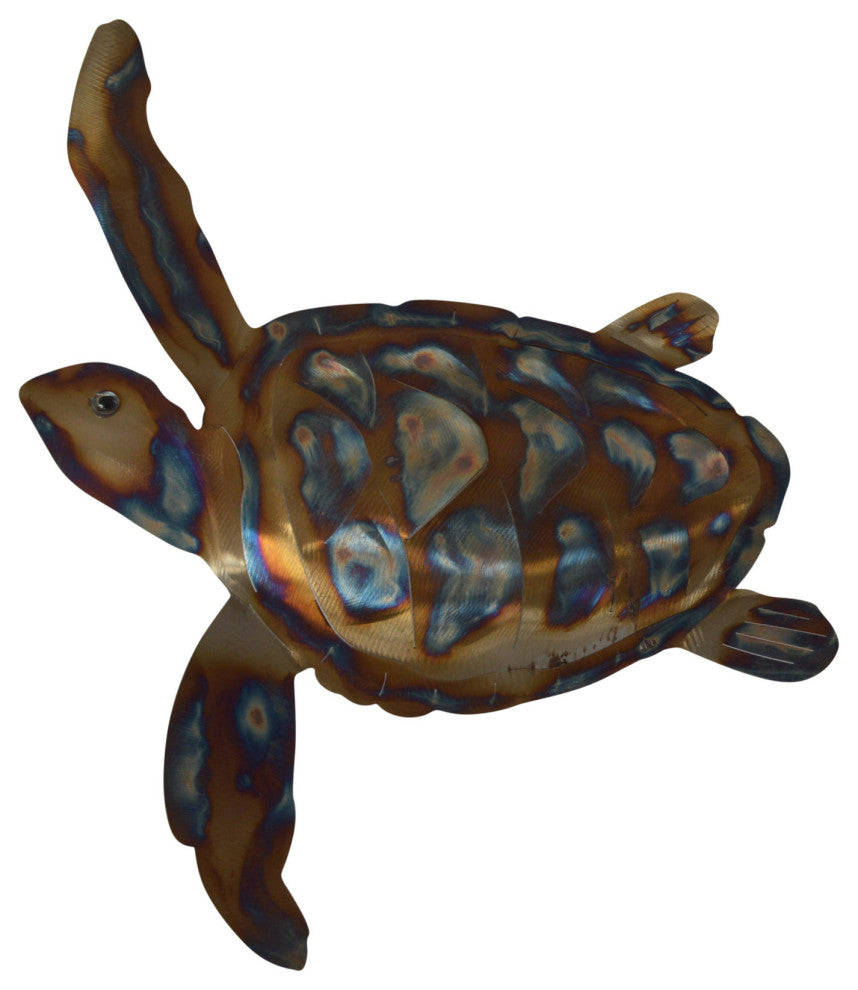 Turtle laser cut steel wall mounted - Size: 13"L x 2"W x 17"H.