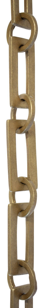 RCH Hardware Brass Rectangle Chandelier Chain, 3', Antique Brass, W38