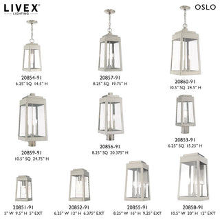 Livex Lighting Brushed Nickel 3-Light Outdoor Wall Lantern