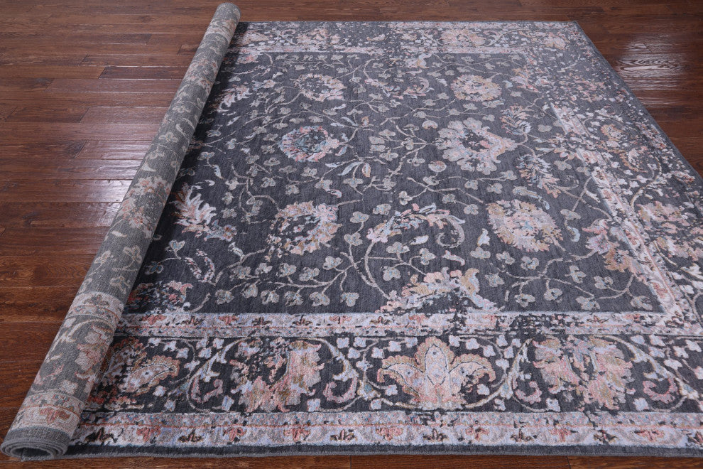 8' 1" X 10' 2" Persian Wool and Silk Handmade Rug Q7101