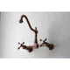 KS124AXAC Heritage Wall Mount Bridge Kitchen Faucet, Antique Copper