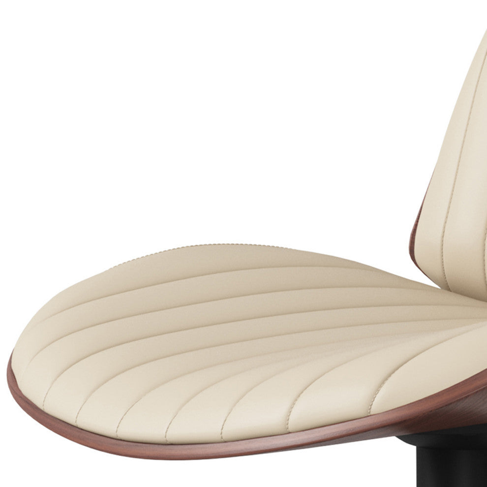 Goulding Adjustable Swivel Bar Stool, Cream Vegan Faux Leather