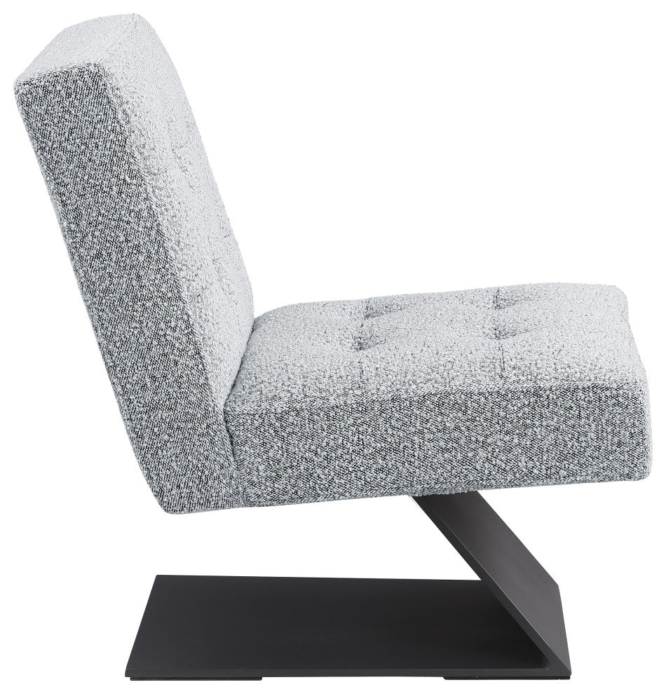 Zeal Boucle Fabric Upholstered Accent Chair, Grey