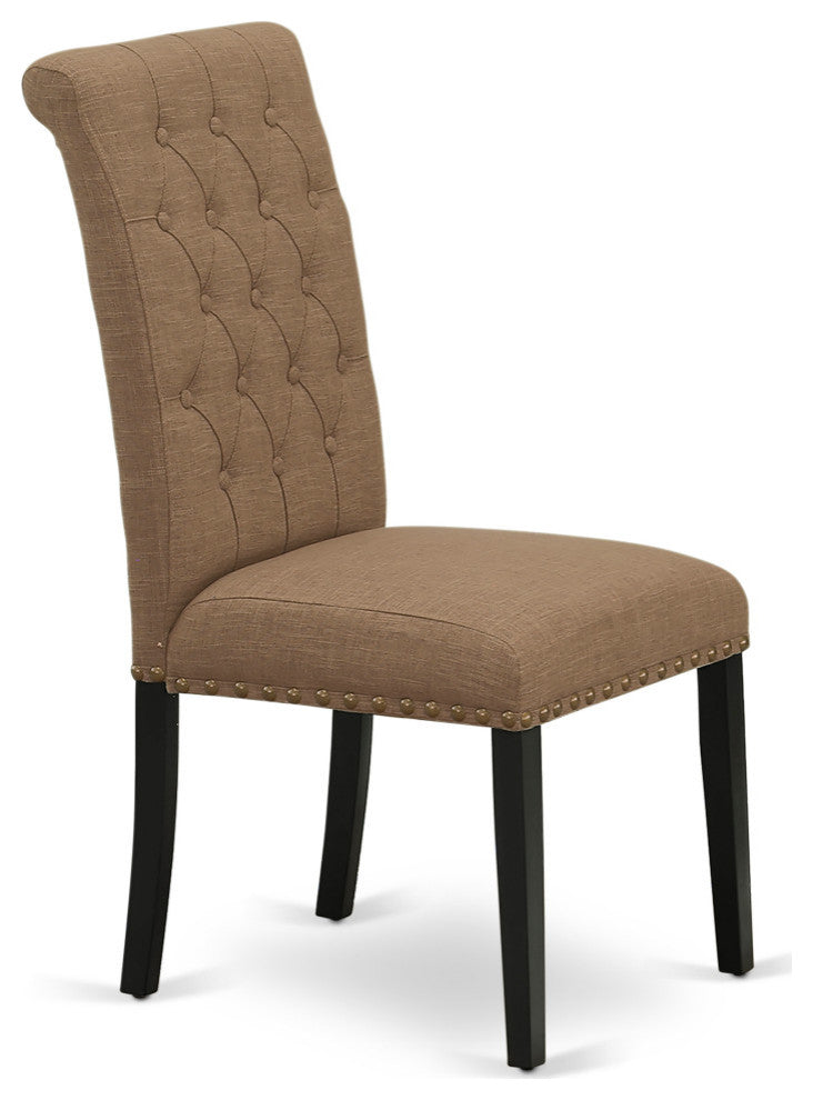 5-PieceWood Dinette Set, Nail Head Chairs, Butterfly Leaf Kitchen Table, Black
