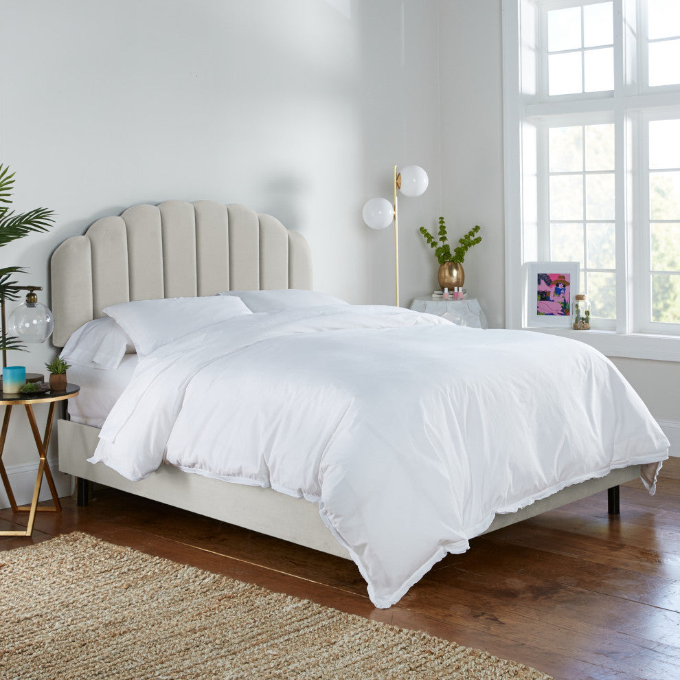 Bed, Velvet Light Gray, Twin