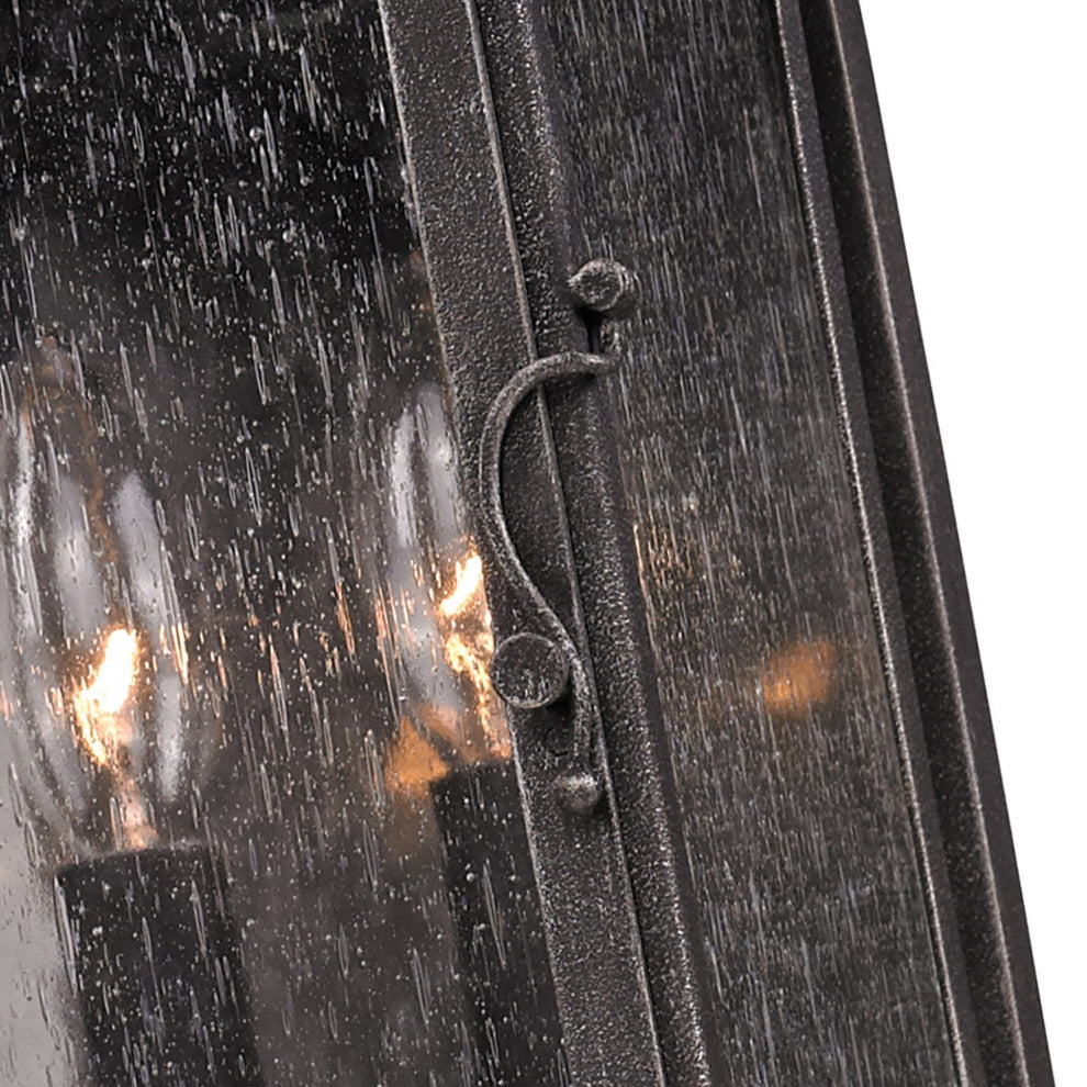 Larchmont, Outdoor Wall Lantern, Small - 6", Clear Seeded Glass - Incandescent L