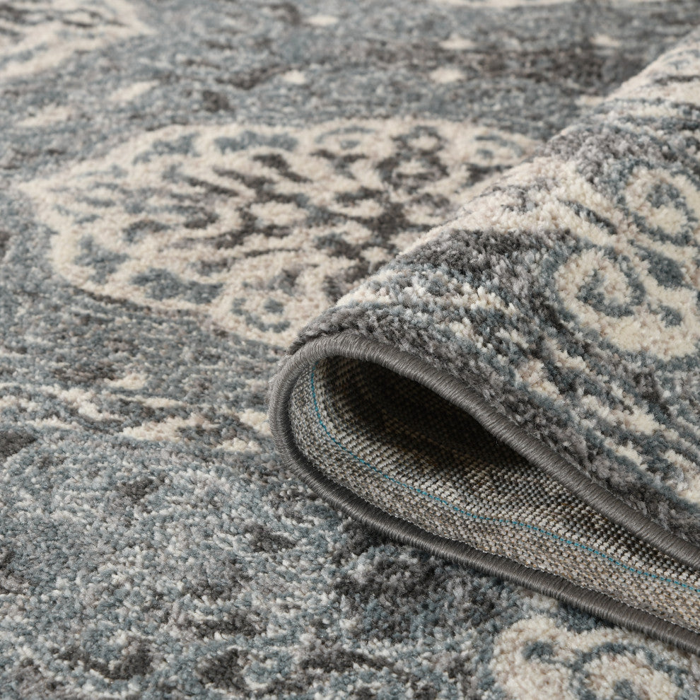 Alessana Banbury Bordered Area Rug, Blue, 5'1"x7'6"