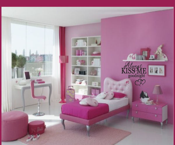 Always Kiss Me Goodnight Vinyl Wall Decal A005AlwayskissVI, Metallic Bronze, 36