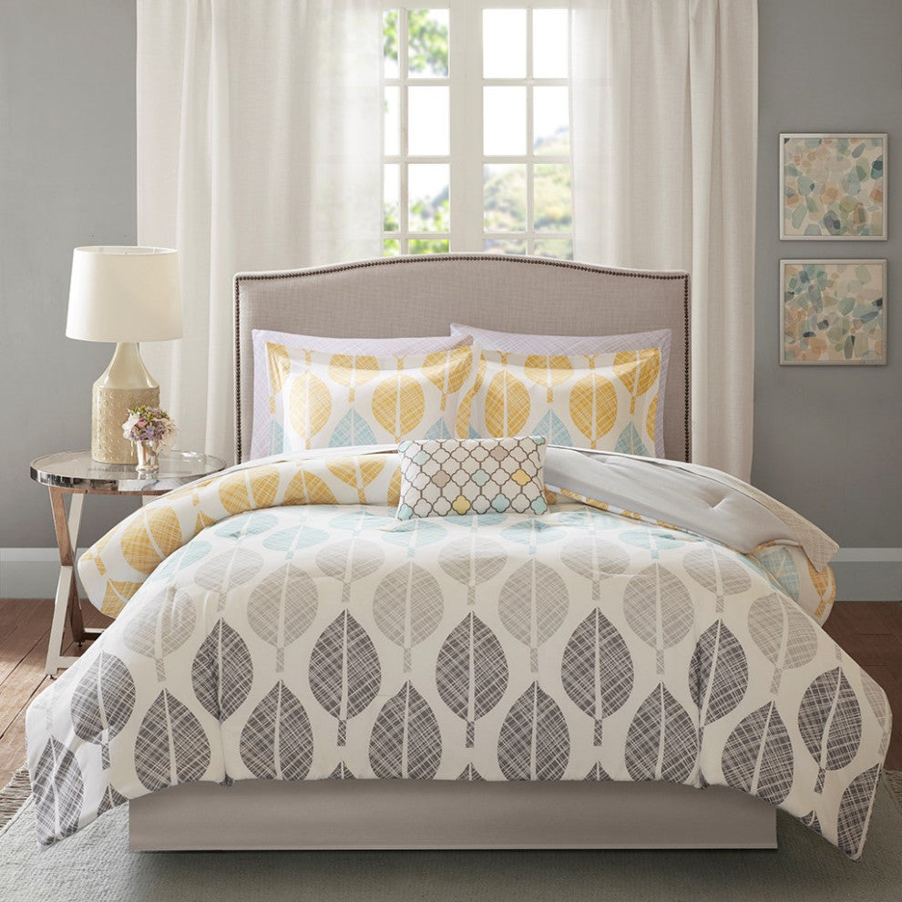 Madison Park Central Park Botanical Comforter, Sheet Set, Queen