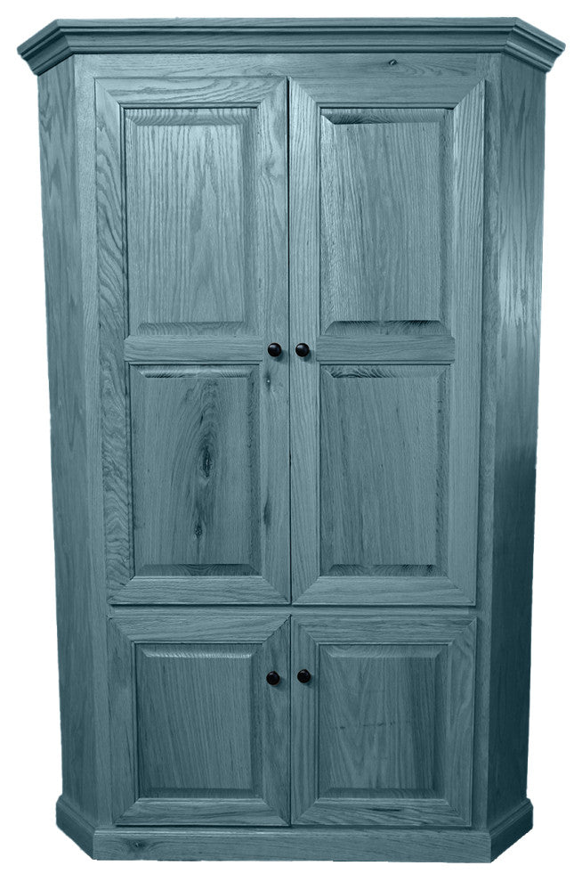 Oak Corner Kitchen Pantry, Aqua Oak