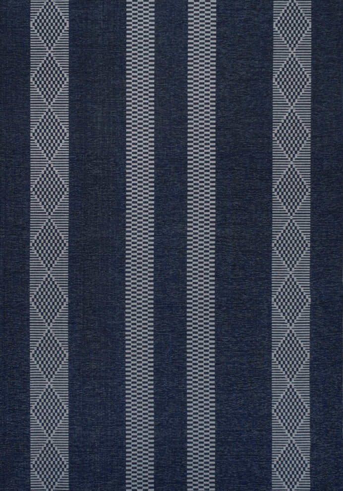 Nautisk Trellis Stripe Machine-Washable Area Rug, 9 X 12