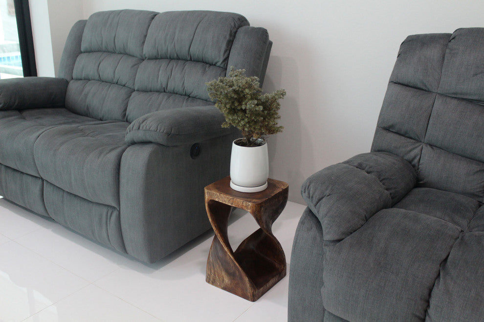 HaussmannÂ® Original Wood Twist Stool 10 X 10 X 16 In High Mocha Oil