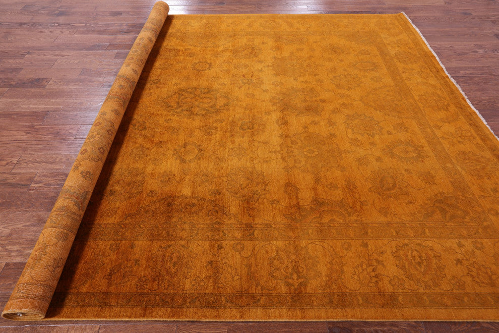 8' 10" X 11' 9" Handmade Overdyed Full Pile Wool Rug - Q12704