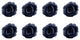 Regular Preserved Roses, Set of 8, Black