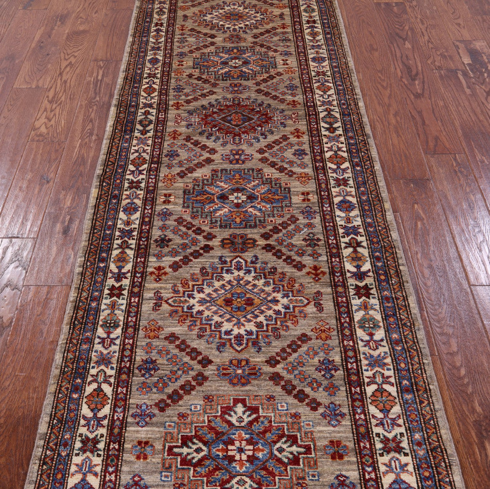 2' 10" X 9' 3" Runner Super Kazak Handmade Rug - Q12350