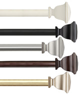 Isha 1" Curtain Rod, Black, 66-120"
