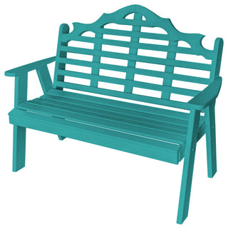 Poly Marlboro Garden Bench, Aruba Blue, 4 Foot