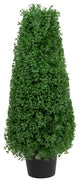 30" Artificial Boxwood Cone Topiary Tree With Round Pot Unlit