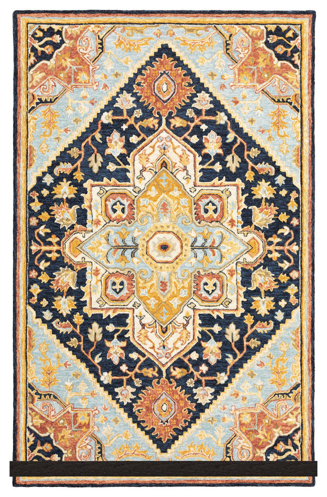 Asher Bohemian Dreams Navy and Rust Area Rug, 10'x13'