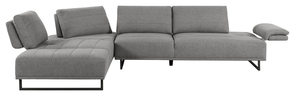 Arden Upholstered Sectional Sofa With Adjustable Back Taupe