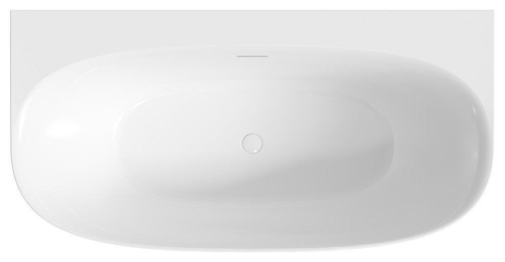 Perlato Palencia 59" Back to Wall Soaking Tub, White