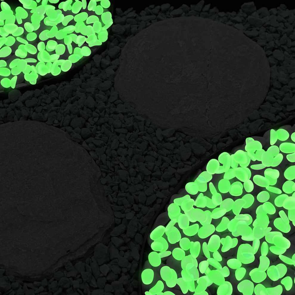 200-Count Garden Decor Stones Glow-in-the-Dark Solar Pebble Lights, 2 Pack
