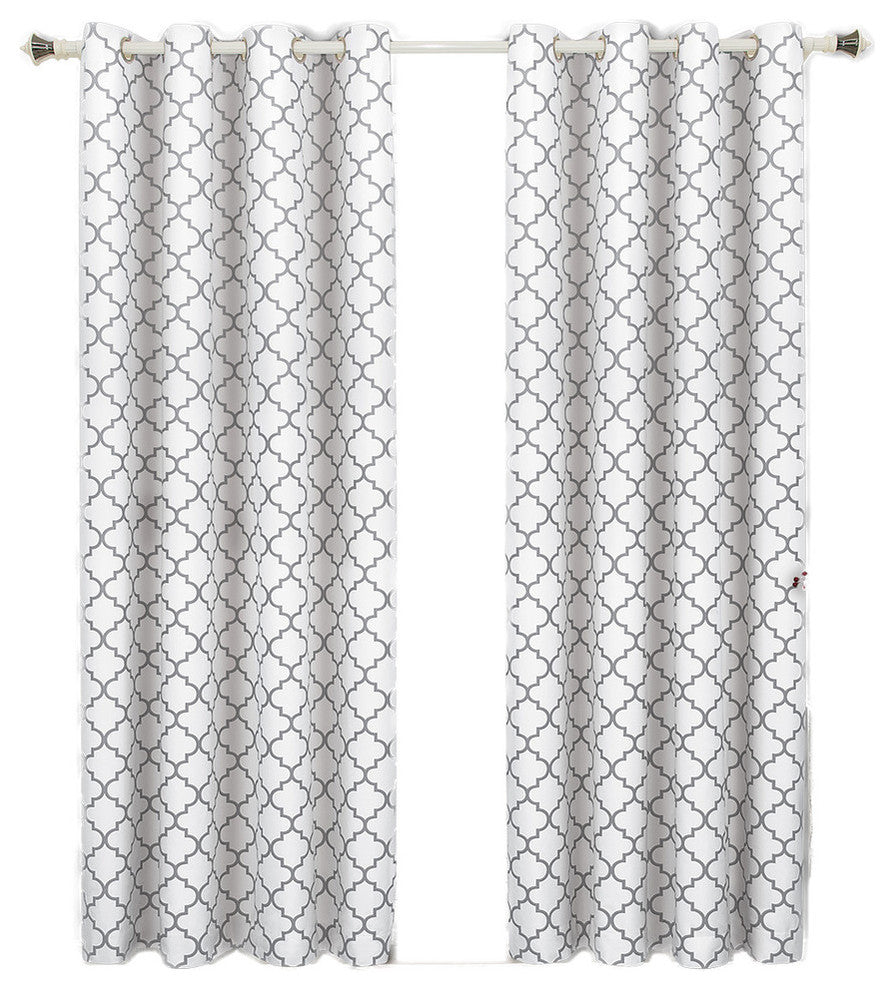 Meridian Room Darkening Grommet Panels, 2PC, White, 104"x63"