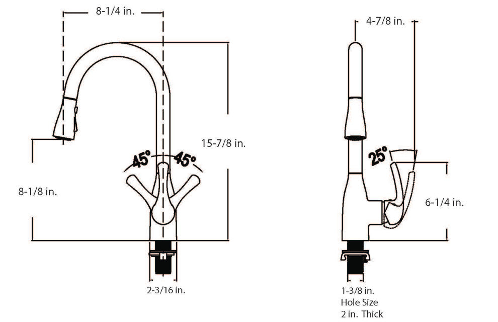 Kitchen Dual Sensor Automatic Touch Controlled Faucet, Chrome/Black