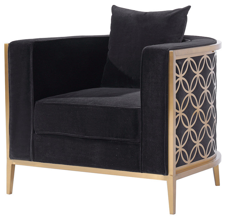 Veera Black and Gold Accent Chair