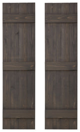 Traditional Board and Batten Exterior Shutters Pair, Stone Gray, 48"