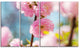 Almond Tree Pink Flowers, Large Flower Canvas Wall Art, 48"x28", 4 Panels