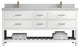Parker 72 Double Sink Bath Vanity in White 2" Carrara Quartz