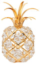 24K Gold Plated Crystal Studded Pineapple Ornament With Clear Crystals