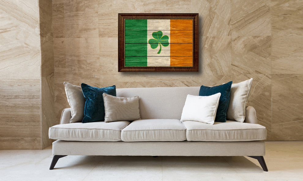 Ireland Saint Patrick Military Textured Flag Print, 15"X21"